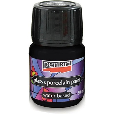 Pentart Farba na sklo a porcelán čierna 30 ml