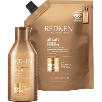 Redken All Soft Shampoo 300 ml + Refill 500 ml