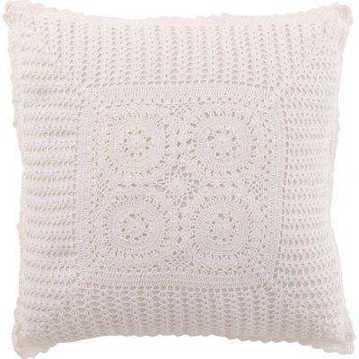 J-Line by Jolipa Bílý bavlna polštář s krajkou Lace white 43x10x43 – Zboží Dáma