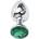 Sensual Метално дилдо Butt Plug "SILVER CRYSTAL GREEN" 9 см