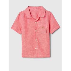 GAP Бебешка риза Brannan Bear Oxford Shirt от ленена смес GAP GAP | Rozov | Момчешки | 80-86