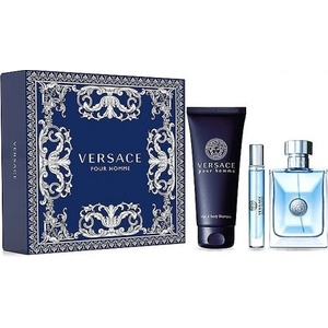 Versace Pour Homme - Подаръчен комплект за мъже: 100мл парфюм EDT + 10мл парфюм EDT + 150мл шампоан за коса и тяло