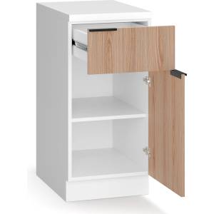 Blumfeldt WoodVista шкаф с чекмеджета | Здрава MDF работна плоскост | Меки затварящи панти | Алуминиеви дръжки (JOY-WVD400WO) (JOY-WVD400WO) - electronic-star