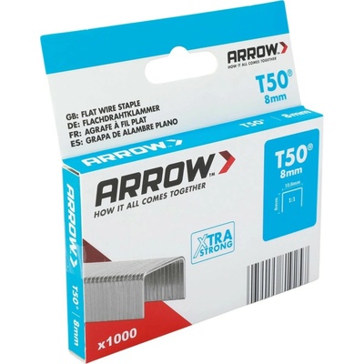 Arrow Drátěné sponky do sponkovačky T50, délka 8 mm, 1000 ks