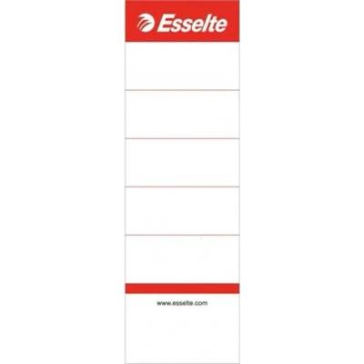 ESSELTE Štítok, pre šanóny, obojstranný, 50x158 mm, ESSELTE, biely