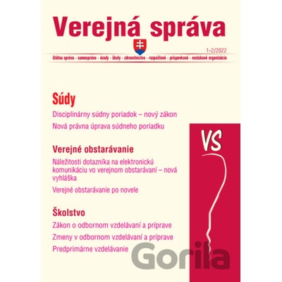 Verejná správa č. 1-2 / 2022 - Odborné vzdelávanie a príprava - Poradca s.r.o.