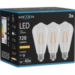 Mexen Vintis 3x LED нажежаема жичка E27, ST64, 6W, Топла - 2200K, 720 lm, прозрачно (L152-E27-0622-00x03)