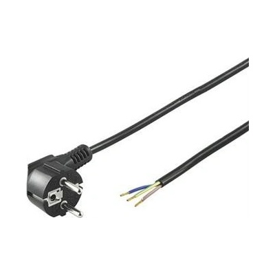 PremiumCord Flexo kabel síťový třížilový 230V s úhlovou vidlicí 2m černá kpsft2b