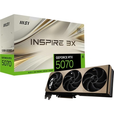 Video Card Nvidia GeForce RTX 5070 12G INSPIRE 3X OC, 12GB GDDR7, 192bit, Effective Memory Clock: 28000MHz, Boost: 2557 MHz, 6144 CUDA Cores, PCIe 5.0, 3x DP 2.1b, HDMI 2.1b, RAY TRACING (RTX_5070_12G_INSPIRE_3X_OC)