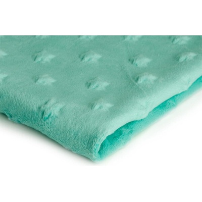 Látka minky hvězdy, 320 g/m², šíře 155 cm, metráž, mentolová