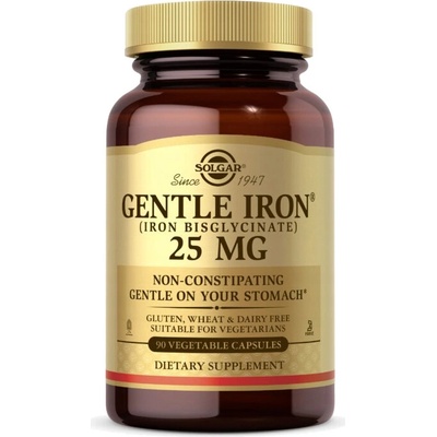 Solgar Gentle Iron Železo bisglycinát 20 mg 90 rastlinných kapsúl