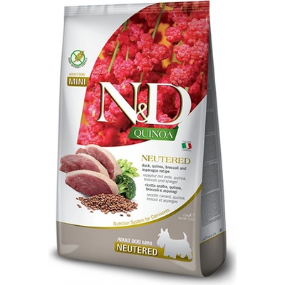 N&D Quinoa Dog Adult Mini Neutered Grain Free Duck & Broccoli & Asparagus 7 kg