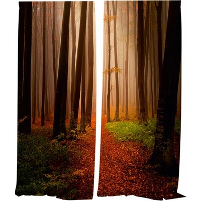 IMPAR Závěsy Les na podzim,140 × 250 cm