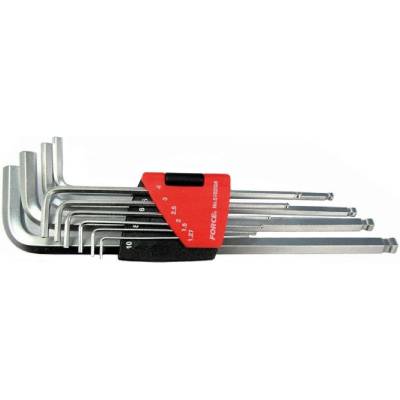 FORCE Комплект Г-образни удължени шестограми за работа под ъгъл Force - 1.27-10 mm, 10 бр (JN15865)