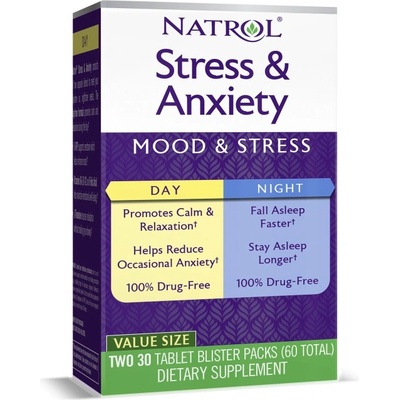 Natrol Stress & Anxiety [60 Таблетки]