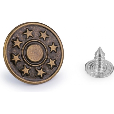 Narážecí riflový knoflík, 17 mm, staromosaz – Hledejceny.cz