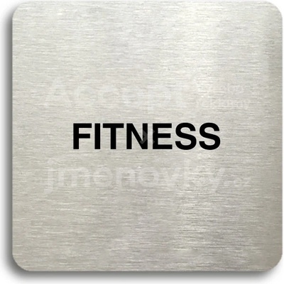 ACCEPT Piktogram fitness - stříbrná tabulka - černý tisk bez rámečku