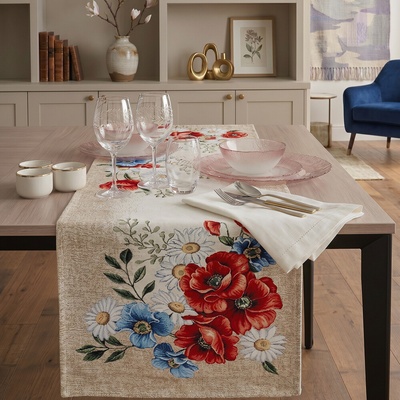 Evenit Gobelínová šerpa-behúň 40x140 cm 036C vlčie maky Bavlna/polyester 45x140 cm