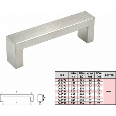 Satos EMÍLIE 320mm NEREZ 10x20mm