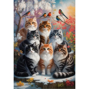Alipson Puzzle - Puzzle Feline Winter - 1 000 piese