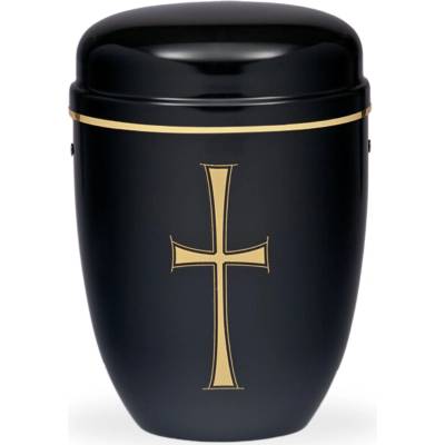 Kovová urna Faith Čierna - Kríz