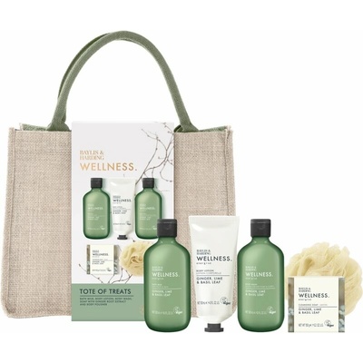 Baylis & Harding Wellness. mlieko do kúpeľa 300 ml + umývací gél na telo 300 ml + telové mlieko 130 ml + tuhé mydlo 150 g + huba na umývanie 1 ks