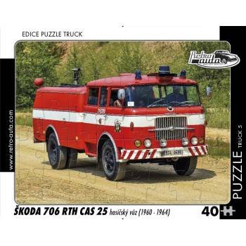 Retro cars - Puzzle TRUCK Škoda 706 RTH CAS 25 hasičský voz (1960-1964) - 40 - 99 piese