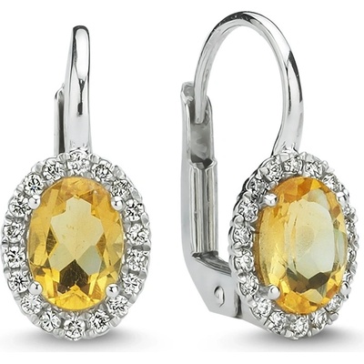 Lillian Vassago s citrínem a diamanty bílé zlato LLV11-SMEG5637-02-CIT