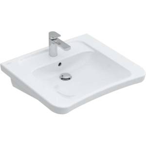 Villeroy & Boch ViCare - Умивалник 65x55 см, с преливник, отвор за смесител, AntiBac, CeramicPlus, бял 517867T2 (517867T2)