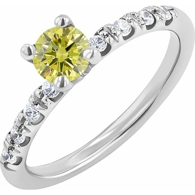 Eppi Zásnubný prsteň s certifikovaným fancy yellow lab grown diamantom Mae RE45202