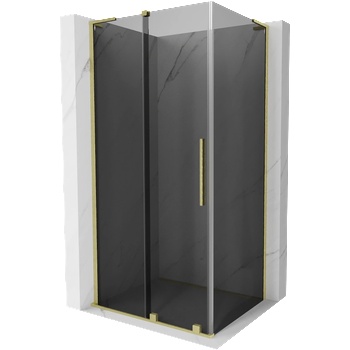 Mexen Velar L плъзгаща се душ кабина 100 x 110 см, графит, златно четкано - 871-100-110-43-55 (871-100-110-43-55)