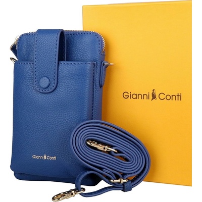 Gianni Conti Luxusní malá kožená crossbody 305 modrá