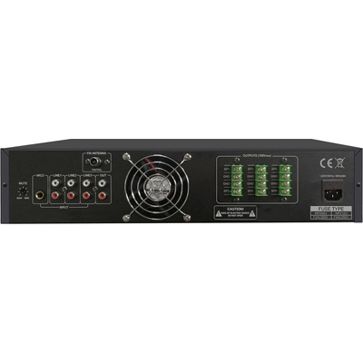 DSPPA 60W усилвател с миксер DSPPA MP260U, 6 зони, USB/SD/Tuner, 2 микрофонни и 3 линейни входа, 100V (AUDA-DSP-MP260U)