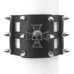Leather & steel fashion гривна spikes cross - lsf1 116