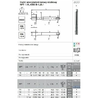 Fanar NPT THREAD 1-11.1/2 DIN-374C HSSE 800