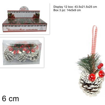 MAKRO Šiška s hríbami a bobuľami 6 cm sada 3 kusy