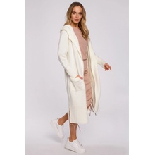 M596 Longline Hooded Cardigan ecru