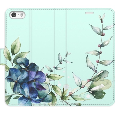 iSaprio - Apple iPhone 5 / 5S / SE - Blue Flowers - kapsičky na karty – Zbozi.Blesk.cz