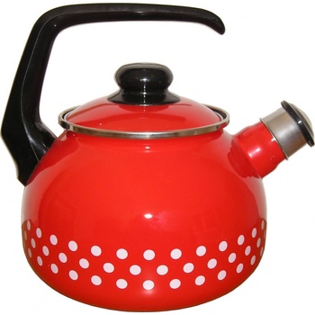 Metalac-Smaltovaný čajník-červený puntík průměr 20 cm 2.5l