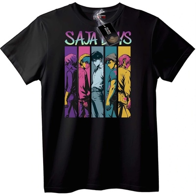 NOONEBRAND Тениска Sajalys Аниме Герои - 2XL, Black