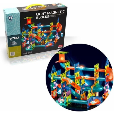 SPARKYS Kuličková dráha magnetická, svítící 110 ks – Zboží Živě