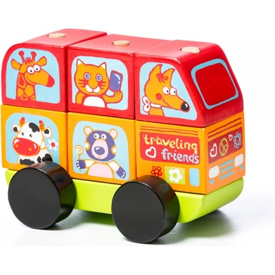 Cubika 13197 Minibus šťastná zvířátka 7 dílů