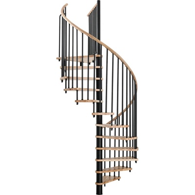 Minka STAIRS Kombinované točité schodisko Spiral Wood buk/čierna pr. 160 cm