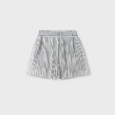 Mayoral Панталон къс плисиран в сребрист цвят за момиче Майорал
