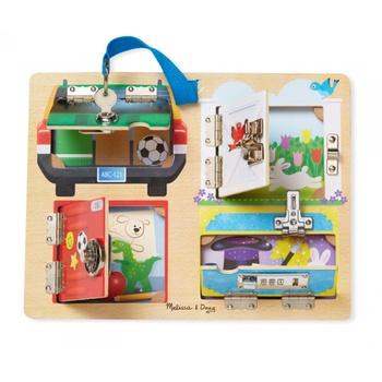 Melissa & Doug - Дървена образователна игра с ключалки - Заключване и отключване