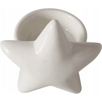 Boltze PORCELÁNOVÝ SVIEČNIK NA ČAJOVÚ SVIEČKU BIELY DEKORATÍVNY NA SVIATKY RUČNE VYROBENÝ