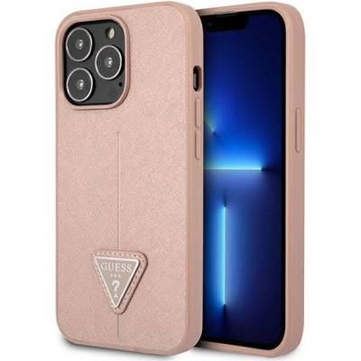 GUESS Гръб Guess PU Saffiano Triangle за iPhone 13 Pro , Розов (GUE001911-0)