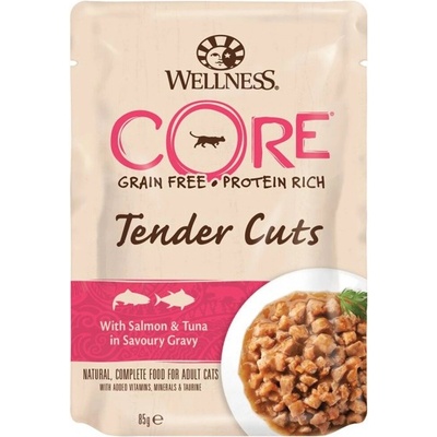 Wellness Core Tender Cuts losos & tuňák 85 g