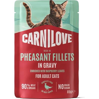 Carnilove Cat Pouch Gravy Pheasant+Rasp.Leaves 85 g
