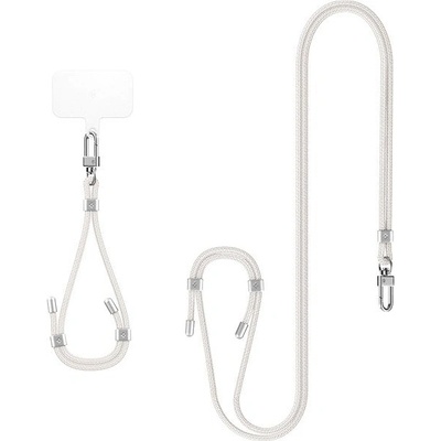 Snúrka na krk Spigen Universal Set 2 (Cross Body Strap 1P + Wrist Strap 1P + ConTag2 1P), pearl white